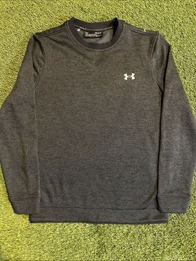 NWOT Under Armour Golf ColdGear Charcoal Gray Crewneck Performance Sweatshirt M
